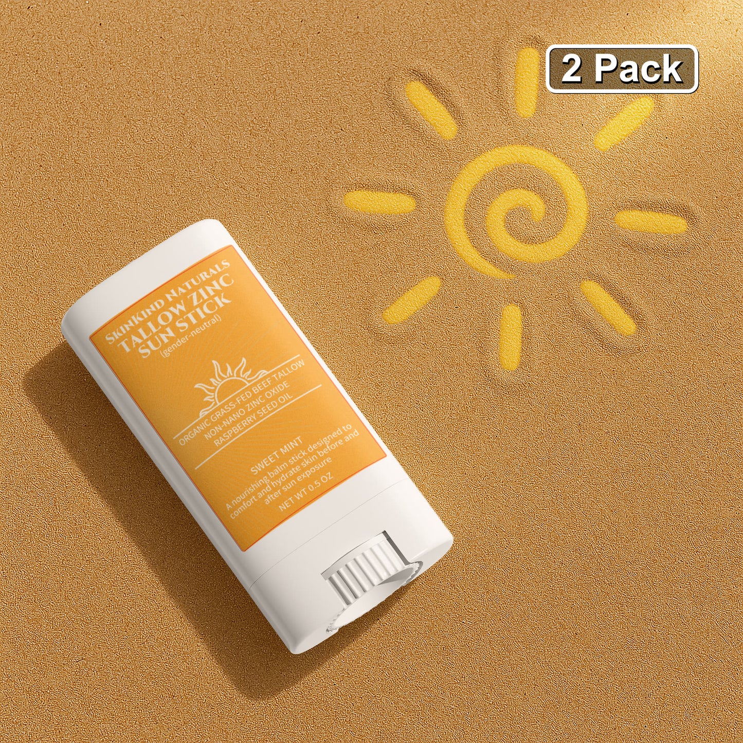 SkinKind Naturals 2 Pack Tallow Zinc Sun Stick